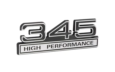 $13.22 • Buy 345 V8 5.7 Liter Engine High Performance Emblem W/ Black & Chrome Trim - 4  Long
