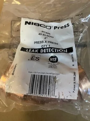 NIBCO PC606 2  COPPER 45 Elbow Press X Press - BUY MORE & SAVE!! • $19.99