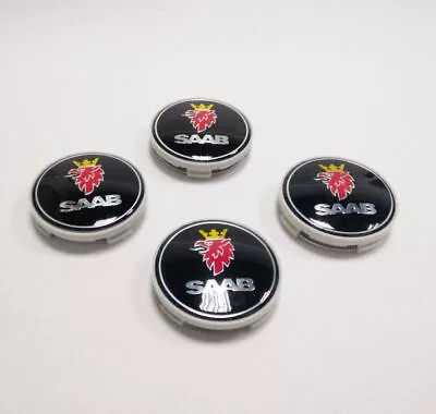 4Pcs 63mm Black Wheel Center Hub Caps Fit SAAB Free Air Valve Caps Emblem • $20.39