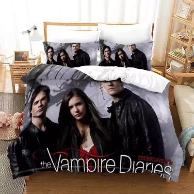 Vampire Diaries Bedding Set 2/3Pcs Gift Quilt Duvet Cover Single Double Size UK • £30.79