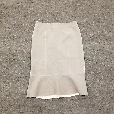 1.State Women Gray Skirt M High Waist Peplum Pencil Zip Up Back White Lining • $14.95