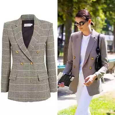 A.L.C. Women's Sedgwick II Double Breasted Blazer Plaid Multi - Size 4 • $499