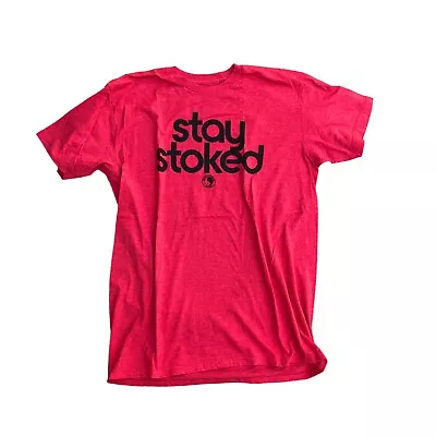 T&C SURF Hawaii Stay Stoked T Shirt Men's LARGE Red Short Sleeve Crew Neck • $14.89