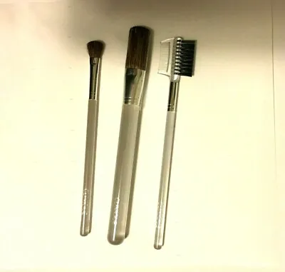 Clinique Make Up Brush 3 Pc Set ~ Brow/Comb~ Blush / Foundation~ Eye Shadow New • $10.99