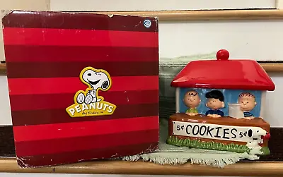 Peanuts Gang Snoopy “Cookie Stand” Westland Giftware Cookie Jar With Box • $115