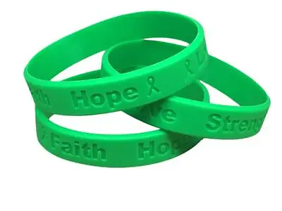 2 Green Mental Health Awareness Bracelets - High Quality Silicone Bracelets • $7.95