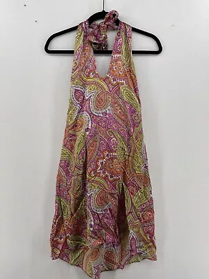 Alice & Trixie Sz XS Silk Sleeveless Summer Dress Multi Paisley Print Halter • $29.99