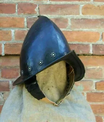 Antique Helmet Hammered 18 Gauge Steel Medieval Morion Spanish Helmet • $124