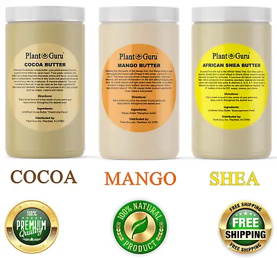 $5.99 • Buy Raw African Shea, Cocoa, Kokum, Mango Butter 100% Pure Organic Unrefined Bulk