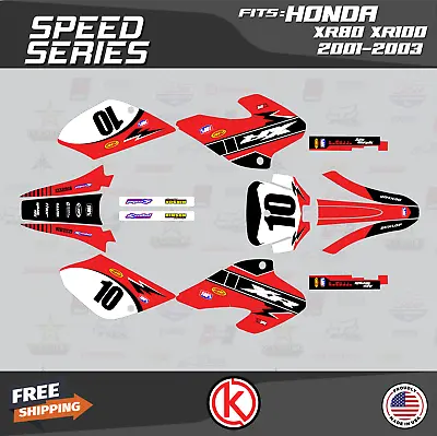 Graphics Kit For HONDA XR80 XR100 (2001-2003) Speed Series - Red • $59.99