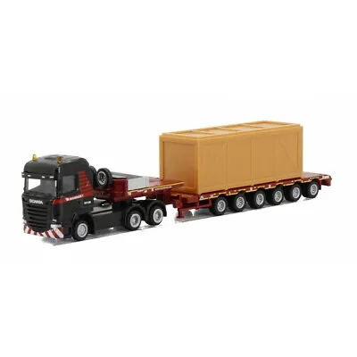 For SCANIA 6X4 Low Board Trailer Tractor With Container 1/87 DIECAST MODEL TRUCK • $64.66