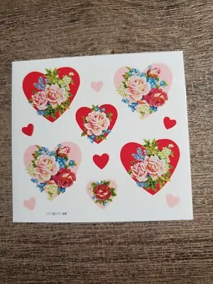 1 Sheet VINTAGE Hearts And Roses Stickers ****BONUS**** • $4