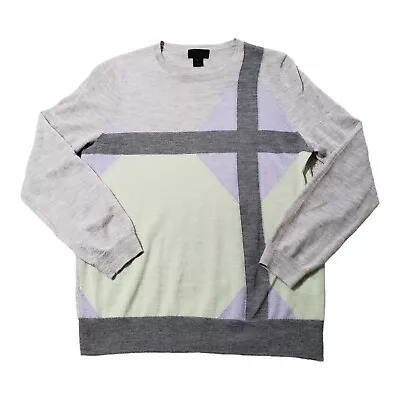 J Crew Collection 100% Italian Cashmere Sweater Women's S Gray Green Colorblock  • $44.97