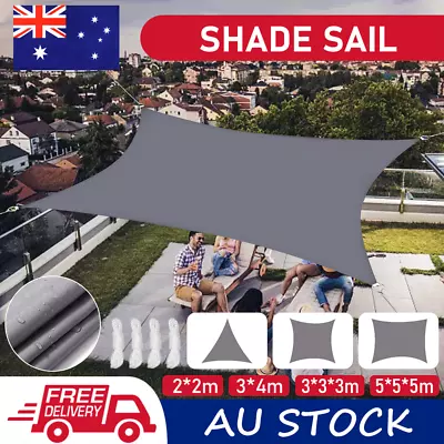$18.01 • Buy Extra Heavy Duty Shade Sail Shade Cloth Grey Gray Sun Triangle Square Rectangle