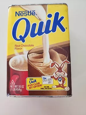 Vintage Nestle Quik Tin Container Chocolate Flavor 8 Oz Milk Drink Mix Rabbit • $25