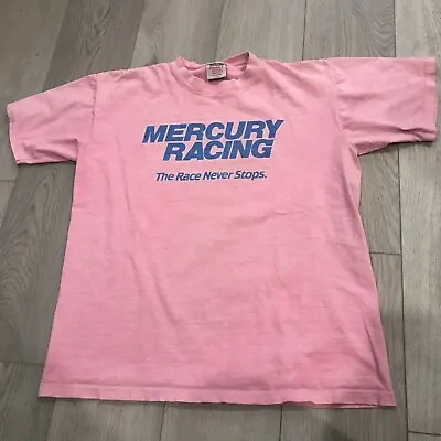 Vintage Mercury Racing Nascar Shirt Xl Usa Made Race Car Biker Promo 90s • $23