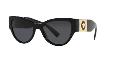 RARE Genuine VERSACE Black Grey CatEye Medusa Logo Women Sunglasses VE4398 GB187 • $299.95