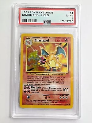 $1400 • Buy PSA 9 Mint Charizard Holo 1999 Pokemon Base Set #4