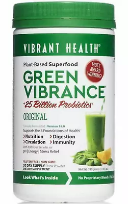 Vibrant Health Green Vibrance Powder 330grams (11.64oz)  30 Day Supply Best 3/26 • $45.95