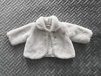 PAZ RODRIGUEZ Designer Baby Girl Faux Fur Coat (3 Months) • £30