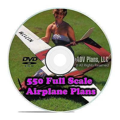 550 Full Scale RC Model Airplane Plans Templates Scratch Build Giant DVD F58 • $11.95