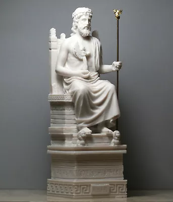 $59.80 • Buy King Of Gods ZEUS JUPITER Greek Roman Statue Figure Sculpture Decor 10.6in
