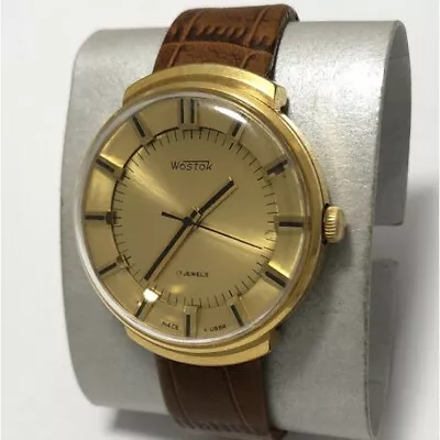 Men's Wristwatches Vostok 17 Stones USSR Beige Gilded. Vintage  Rare Nowadays • $109.99