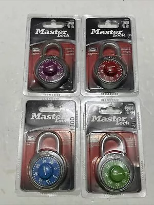 4 Pack Master Lock 1505D Combination Dial Padlock 4 Different Colors New • $23.95