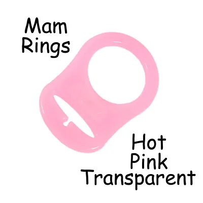 5 MAM Ring Button Style Dummy Pacifier Clip Adapter - Hot Pink Transparent  • $3.90