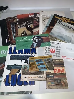 Lot 15 Assorted Vintage Gun Manuals Catalogs Ruger Browning Colt And More • $5