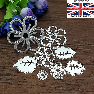 8 Piece Flowers Leaves Foamiran Die Set Metal Cutting Die Cutter UK Fast Post • £5.89