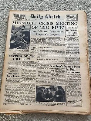 Daily Sketch Newspaper 1945 October 2nd Bourne End Train Crash ORIGINAL • £12
