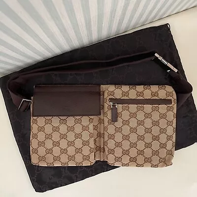 GUCCI GG Bum Bag Waist Pouch 28566 Shoulder Belt Bag Brown With Storage Bag • $329.90