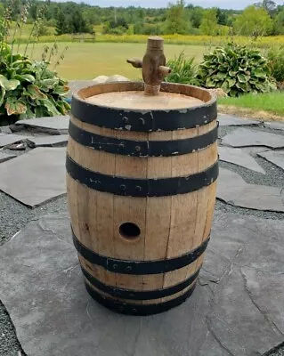 Antique Keg Barrel Wooden Whiskey Rum Wood W/ Black Metal Straps Vintage  • $399.99