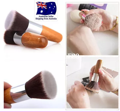Bamboo Makeup Flat Top Kabuki Brush Multipurpose Powder Buffing Foundation Brush • $9.99