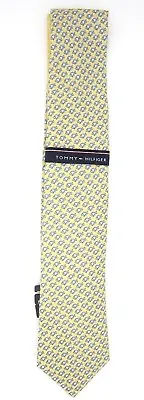 Tommy Hilfiger Men's Tie Classic Yellow Tie With Light Blue Fish Accent • $19.99