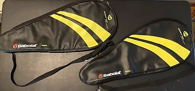 Babolat Aero Series Tennis Racket Bag Case Black Yellow Heavy Padded Zip - TWO! • $27.89