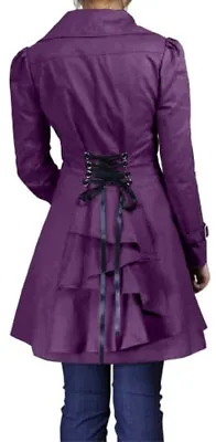 £49.76 • Buy Only 24 Or 26 Plus - Purple NEW Gothic Victorian Corset Trench Steampunk Jacket