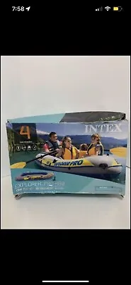 Explorer Pro 400 Intex 4 Person Raft Boat Set With Oars And Pump. Fast Shipping! • $69.99