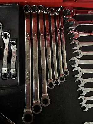 7x Expert Sold By Mac Tools Ring End & Ratchet Extra Long Metric Ring Spanners. • £145