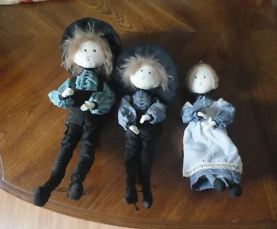 Three P Buckley Moss Amish Dolls Dad Mom & Son -  1986  -  1398/5000 Hannah LE • $50