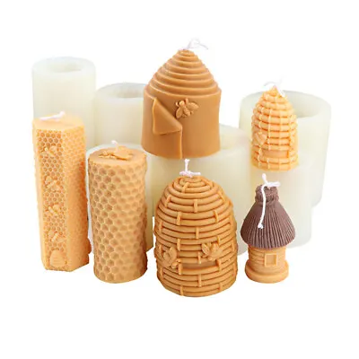 £9.99 • Buy 3D Honeycomb Candle Mold Silicone DIY Pillar Making Molds Aroma Wax Soap Mould