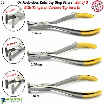 £59.23 • Buy  Step Pliers Tc Tips For Arch Wires Bending 0.5mm, 0.75mm, 1.0mm Orthodontic Lab