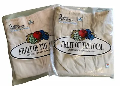 Vintage Fruit Of The Loom Boxer Shorts Size 30-32 Underwear 3 Pack Cotton NEW • $32.99