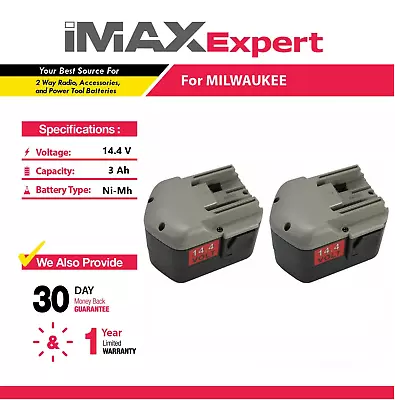 2x 14.4V 3Ah NiMh Battery For Milwaukee 48-11-1000 48-11-1014 48-11-1024 • $69.49