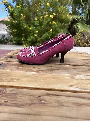 Vintage Mudd Loafers Heels Pink Size 8 Kitten • $32