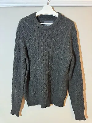 H&M LOGG Men’s Wool Jumper Sweater Winter Grey UK Size Large • £16