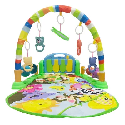 Baby Toddler Gym Play Mat Fitness Music Fun Lay Toy Playmat With Guardrail Piano • £20.99