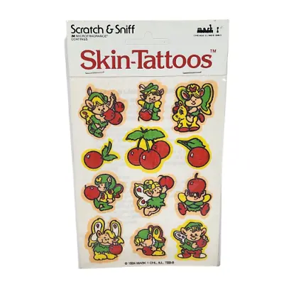Vintage 1984 Mark Scratch + Sniff Skin Tattoos Nos Sealed In Package Cherry Elf • $28