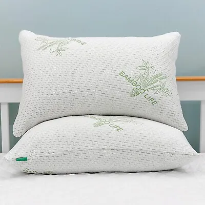 Elif Bamboo Pillows Adjustable Shredded Memory Foam Bed Pillows King Or Queen • $29.90